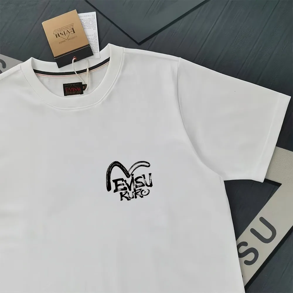 Evisu 2025New Arrival T ⚠ Quality⚠ Same Style T 。 ，Black S-XXL，White S-XXL，Gray M-XXL，Red M-XXL， Red M-XXL Blue M-XXL